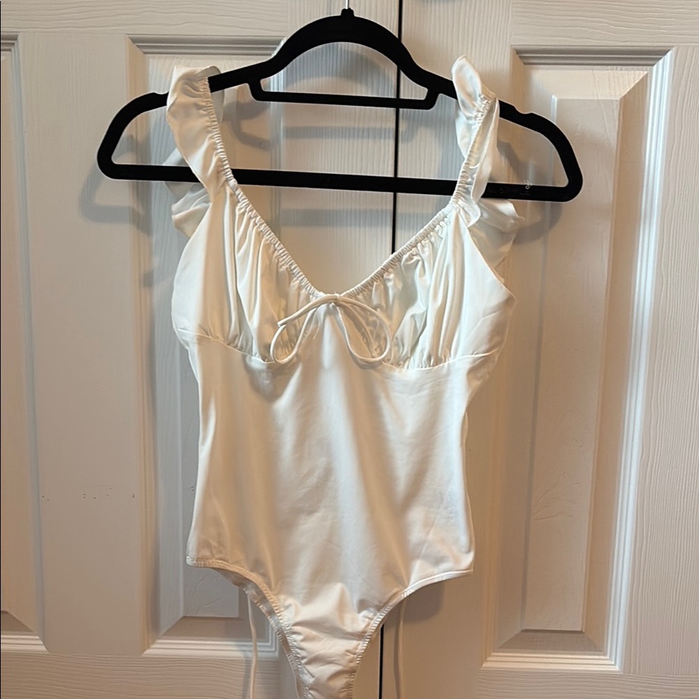 Ruffle strap body suite